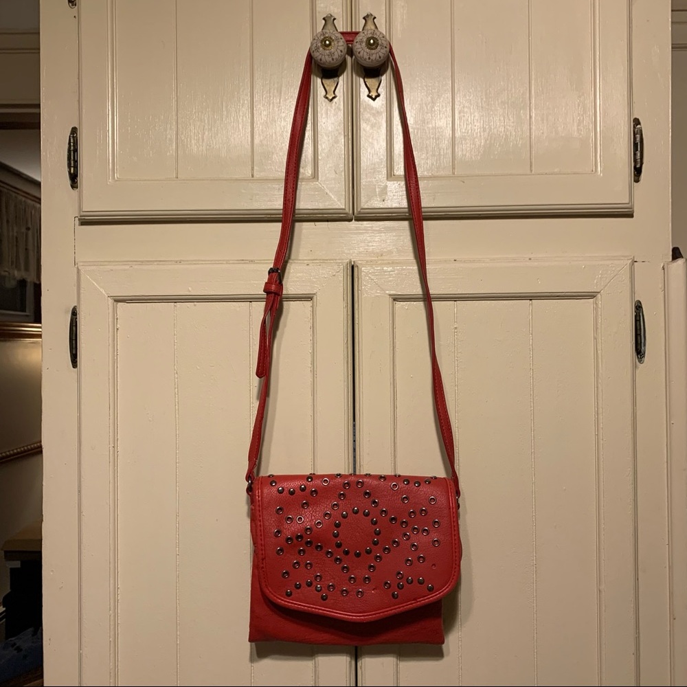 Red Big Buddha crossbody purse